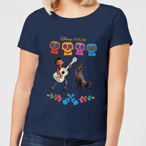 Coco Girls Miguel Logo Cotton T-Shirt / Navy Blue